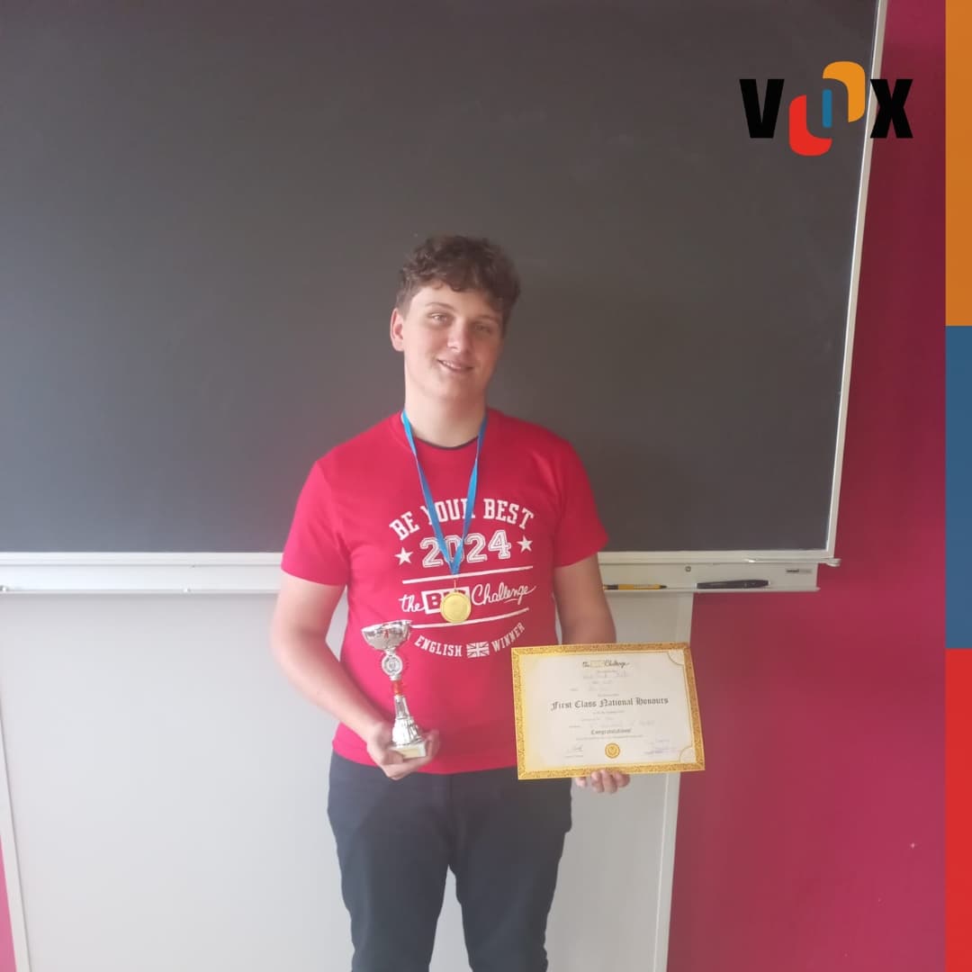 VOX PELT Niels, our winner from the school!