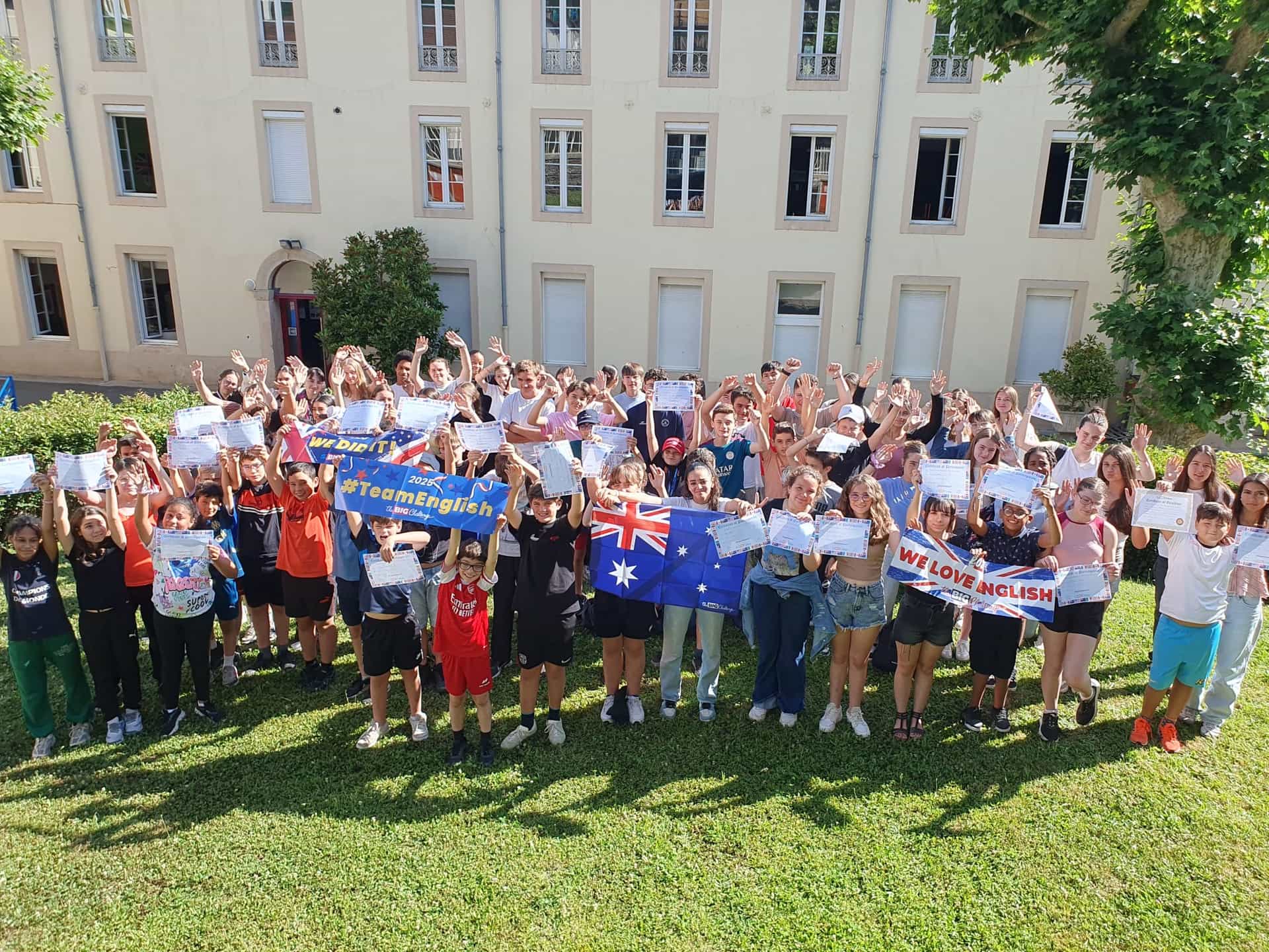 Une classe d'élèves participant au concours The Big Challenge