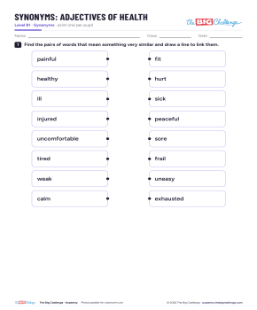 Adjectifs sur la santé