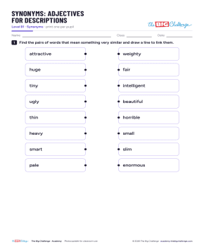 Adjectifs de description