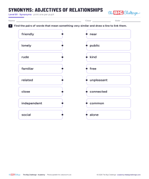 Adjectifs sur les relations