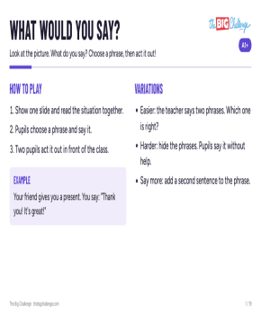 What would you say?