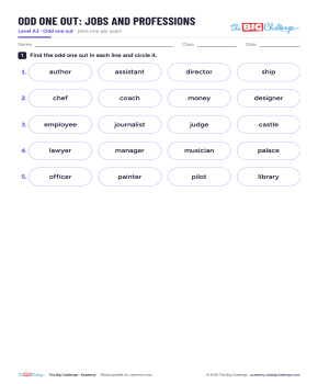 Odd One Out - A2 Jobs & Professions