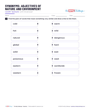 Adjectifs sur la nature et l'environnement