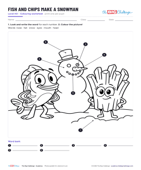 Fish and Chips Make a Snowman