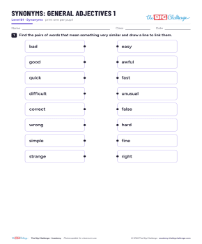 General Adjectives - 1 - B1 Synonyms