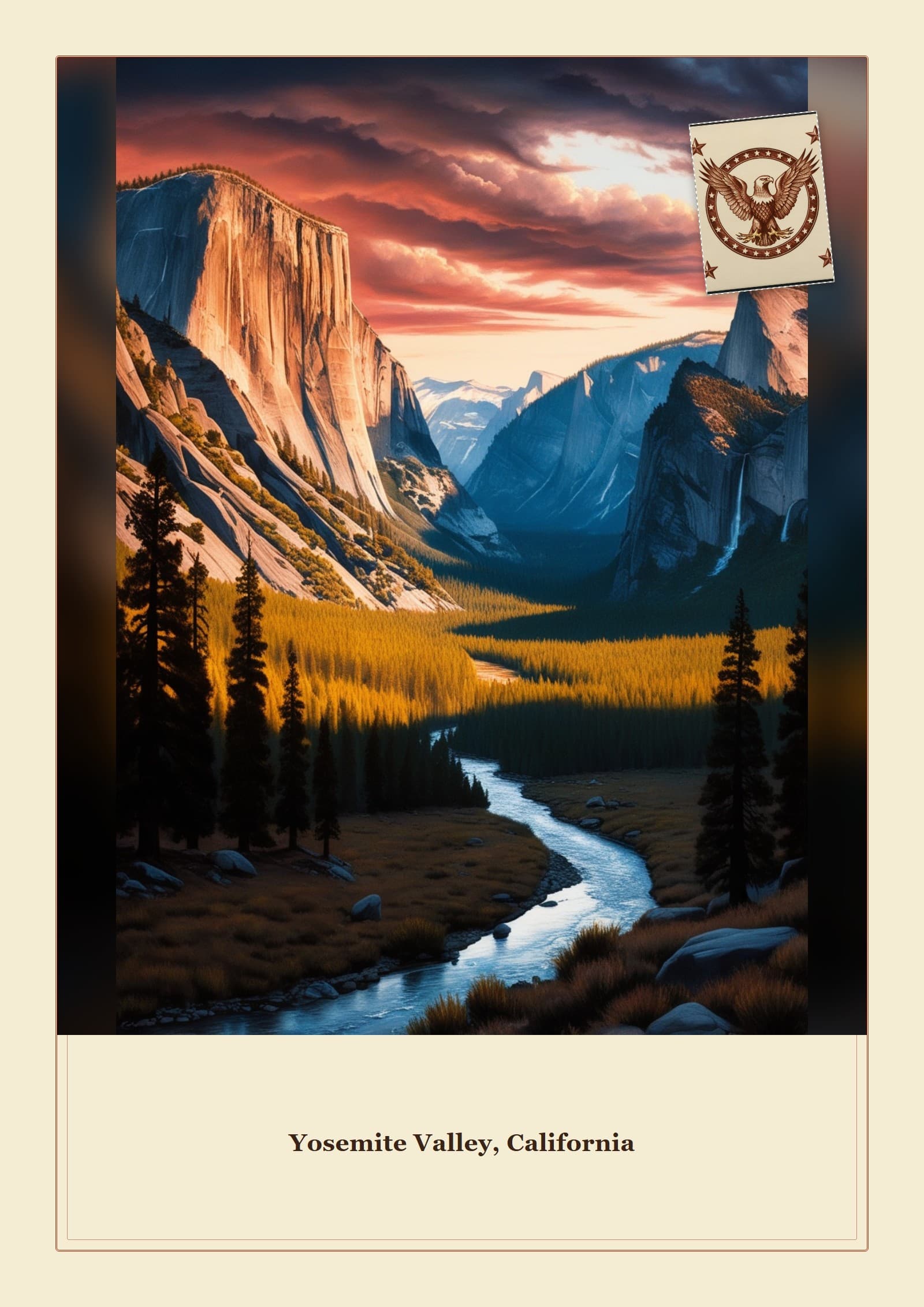 Cartão-postal: Yosemite Valley, California