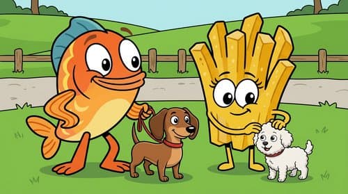Fish and Chips Walk a Dog