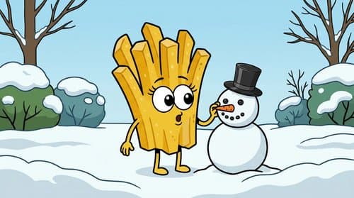 Fish and Chips Make a Snowman