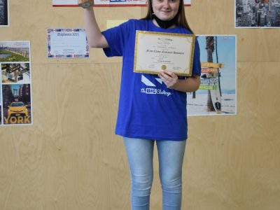 MS St. Aegidi: Die Freude ist riesengroß bei der Landessiegerin der 8. Schulstufe!