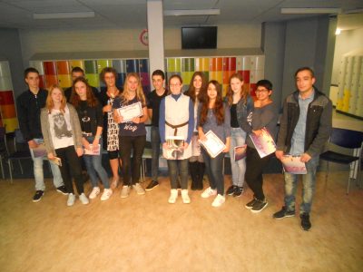 The Emmacollege in Heerlen: proud students and their teacher