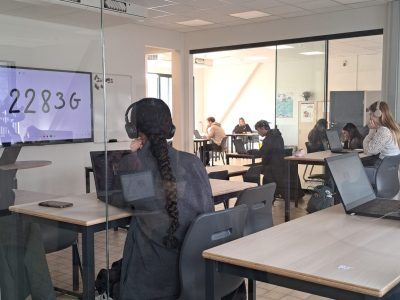 Students studying Modern Languages in year 5 and 6 at KSD in Diest doing the Big Challenge