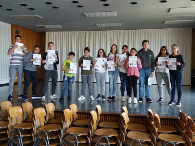 Aachen, Germany, Hugo-Junkers-Realschule:

71 students took part in the test this year. We are looking forward to getting the test results.