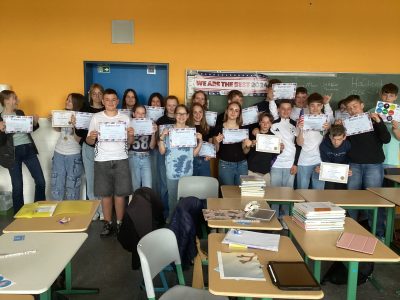 Gymnasium Alfeld: Klasse 7RL nach der Preisverleihung