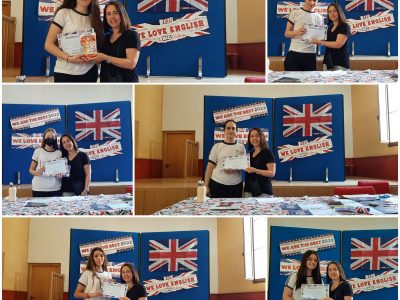 Entrega de premios en el salón de actos del Colegio La Purísima Grao de Valencia.