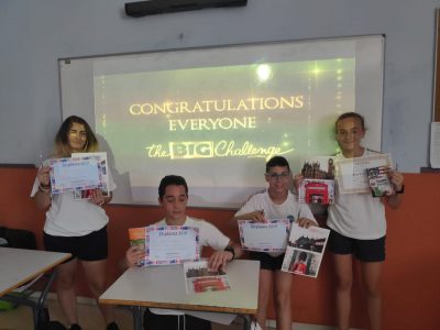 Colegio Al-Bayyana, Roquetas de Mar, Almería, España.
Ceremonia de entrega de premios a los participantes del concurso The Big Challenge. Nuestros alumnos pudieron disfrutar de sus merecidos premios por su participación activa en este concurso.