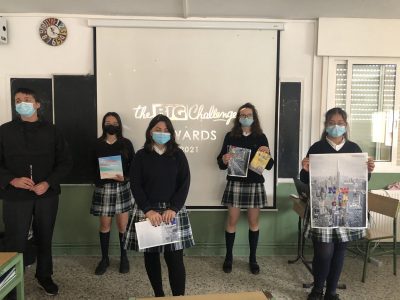 Alumnos de 3ºESO en la entrega de premios. CPR. Plurilingüe Santiago Apóstol-Ponteareas.