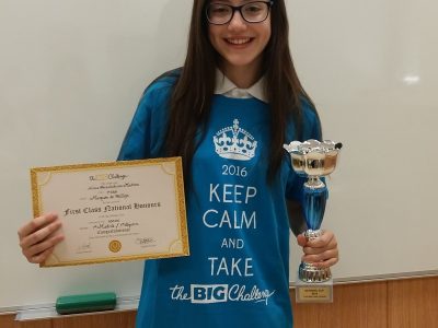 ¡ Felicidades a Ainoa! Ganadora nacional de 1° ESO, Colegio Marqués de Vallejo-Valdemoro (Madrid)