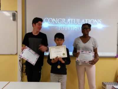 Collège Léonard de Vinci, Bouffémont (Val d'Oise)
Our best 5e students !
Congratulations to the three of you, guys !