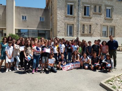 Les élèves du collège Marie Rivier à Bourg St Andéol