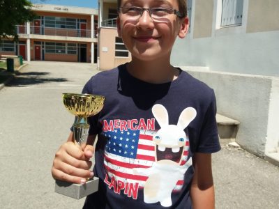 Félicitations à Thomas Lacroix qui remporte la 4°place départementale niveau 4° en Ardèche (collège Rivier à Bourg St Andéol )