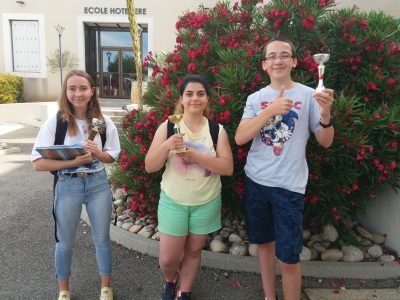 Fiers de nos lauréats... Emma, Alessia et Thomas (collège Marie Rivier à Bourg St Andéol )