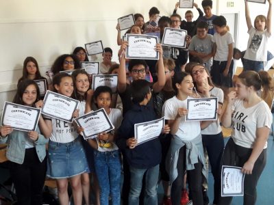 Les 5e du collège du HAUT MESNIL (Montrouge) célèbrent leurs résultats 2018