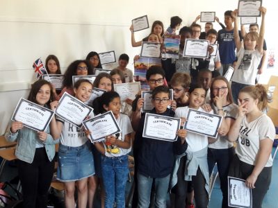 Les 5e du collège du HAUT MESNIL (Montrouge) célèbrent leurs résultats 2018