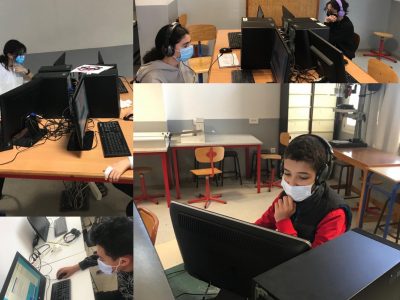 LYCEE DESCARTES (RABAT, Maroc).
Les élèves de 4ème sont concentrés!!!