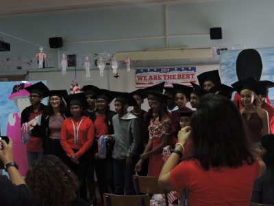 Proud of wearing their graduation hats ! ( COLLEGE MILLE ROCHES- SAINT ANDRE REUNION )