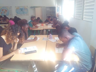 Les élèves du collège Joseph Pitat (Guadeloupe)