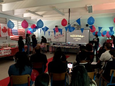 SAINT- ANDRE / COLLEGE MILLE ROCHES :to set the scene before handing out the prizes, an awards ceremony opening video was projected.