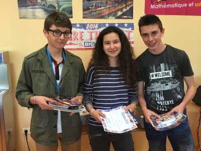 Montfort l Amaury
College Maurice Ravel
Nos 3 premiers élèves de 3 eme !