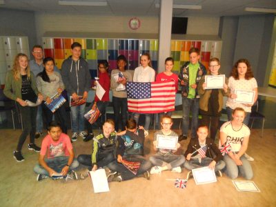 The Emmacollege in Heerlen: proud students and their teacher