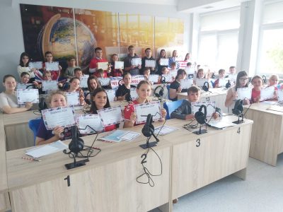 Tegoroczni uczestnicy konkursu na rozdaniu nagród w SP nr 1 w Pruchniku